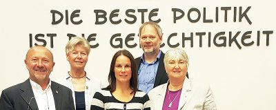 (v.l.) Dr. Klaus-Uwe Gerhardt, Christel Wenzel-Saggel, Katy Walther, Oliver Bode, Cornelia Wicht-Gerhardt
