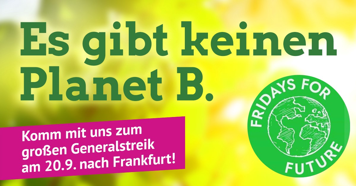 Grüne und Christen aus Obertshausen gemeinsam beim Generalstreik fürs Klima in Frankfurt