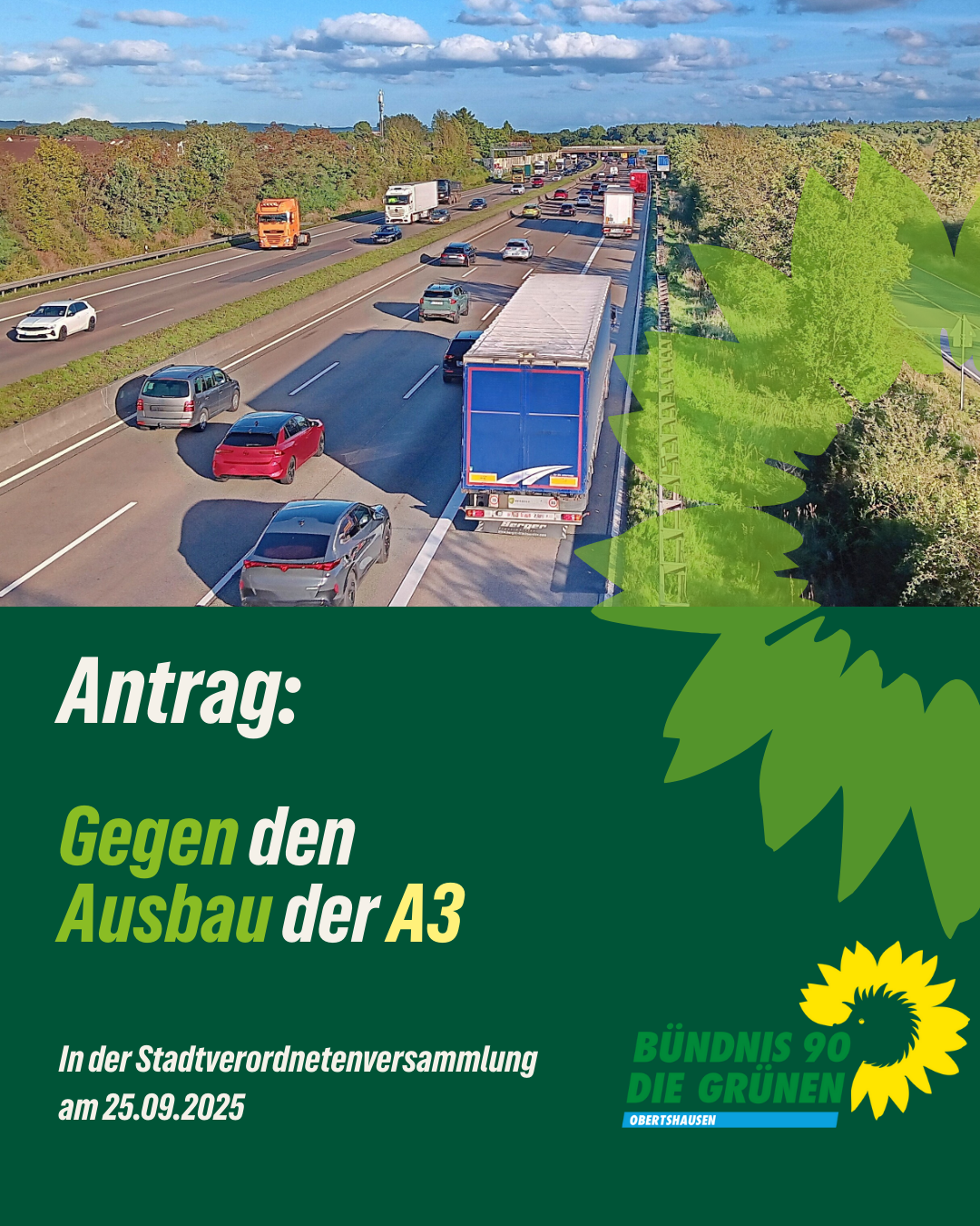 Antrag: Gegen den Ausbau der A3